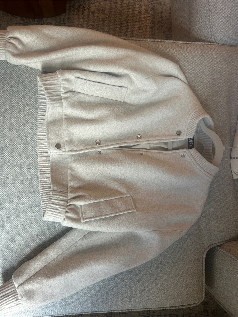 Zara Light Beige Bomber Jacket